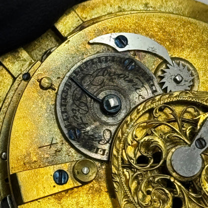 Complication French Pocket Watch Movement Signed A Paris Antique Parts / Repair