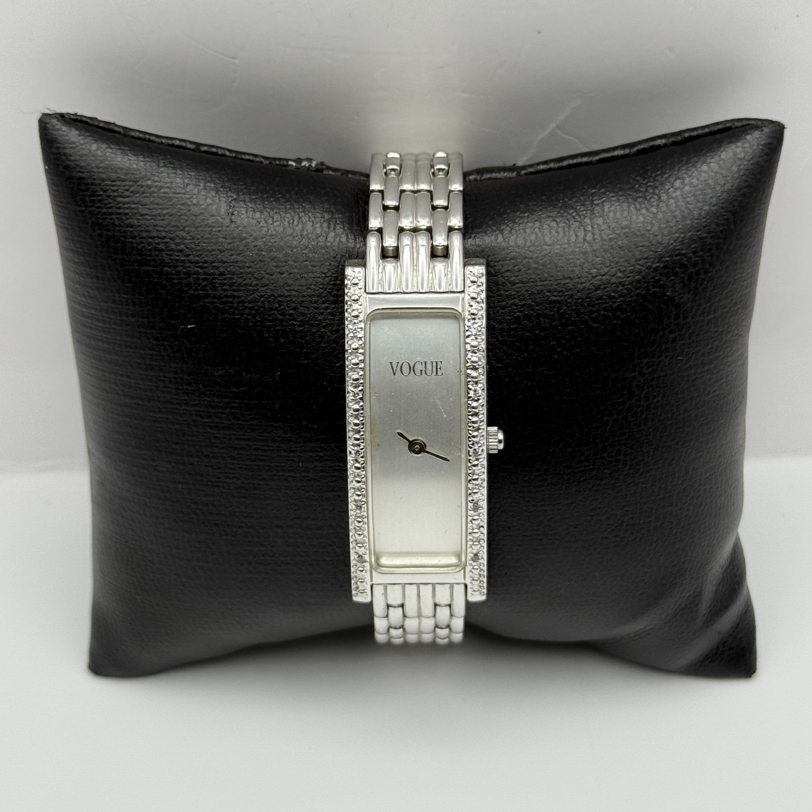 Vogue Ladies Quartz Watch Rectangular Silver Tone Bracelet 16mm PARTS REPAIR