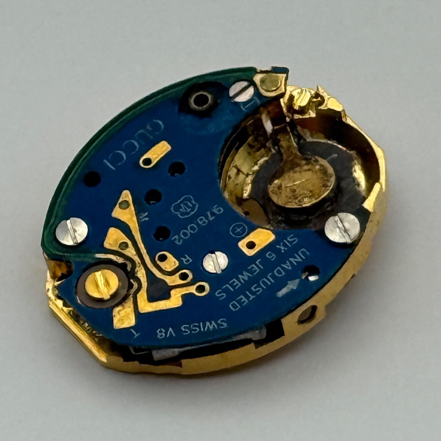 Gucci ETA 978.002 Quartz Watch Movement Incomplete Swiss Ladies Vintage Parts