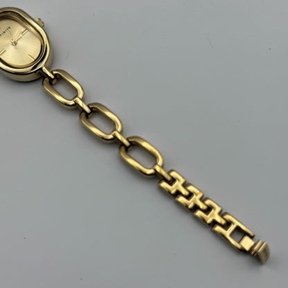 Infinite Ladies Quartz Watch Oval Dial Gold Tone Bracelet Japan Working 19mm