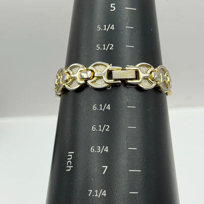 22mm Working Ladies Pelex Swiss 18k Gold Electroplated Quartz Watch 5.75 Inches