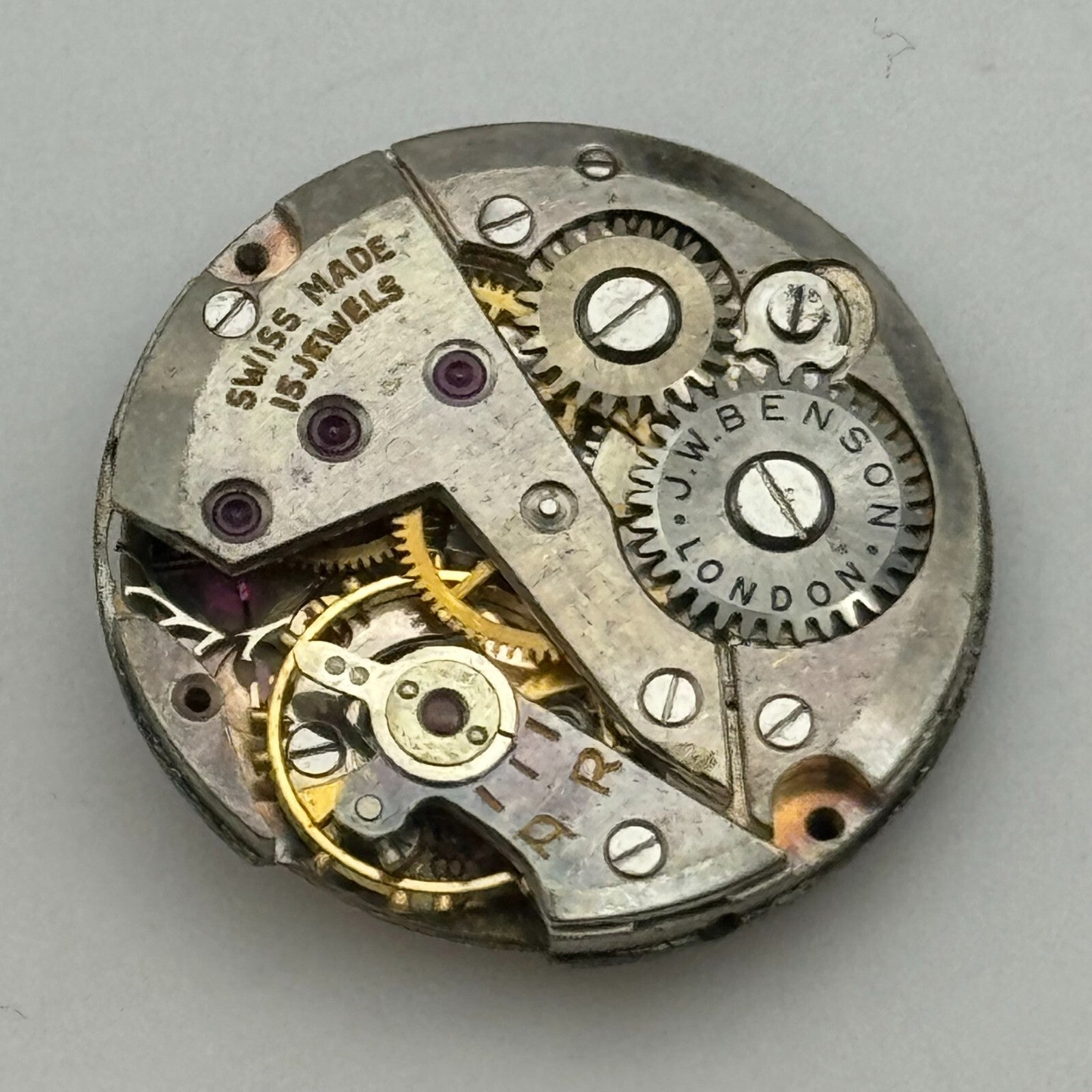 19.7mm J W Benson ETA 980 Manual Wind 15 Jewels Swiss Made Watch Movement PARTS
