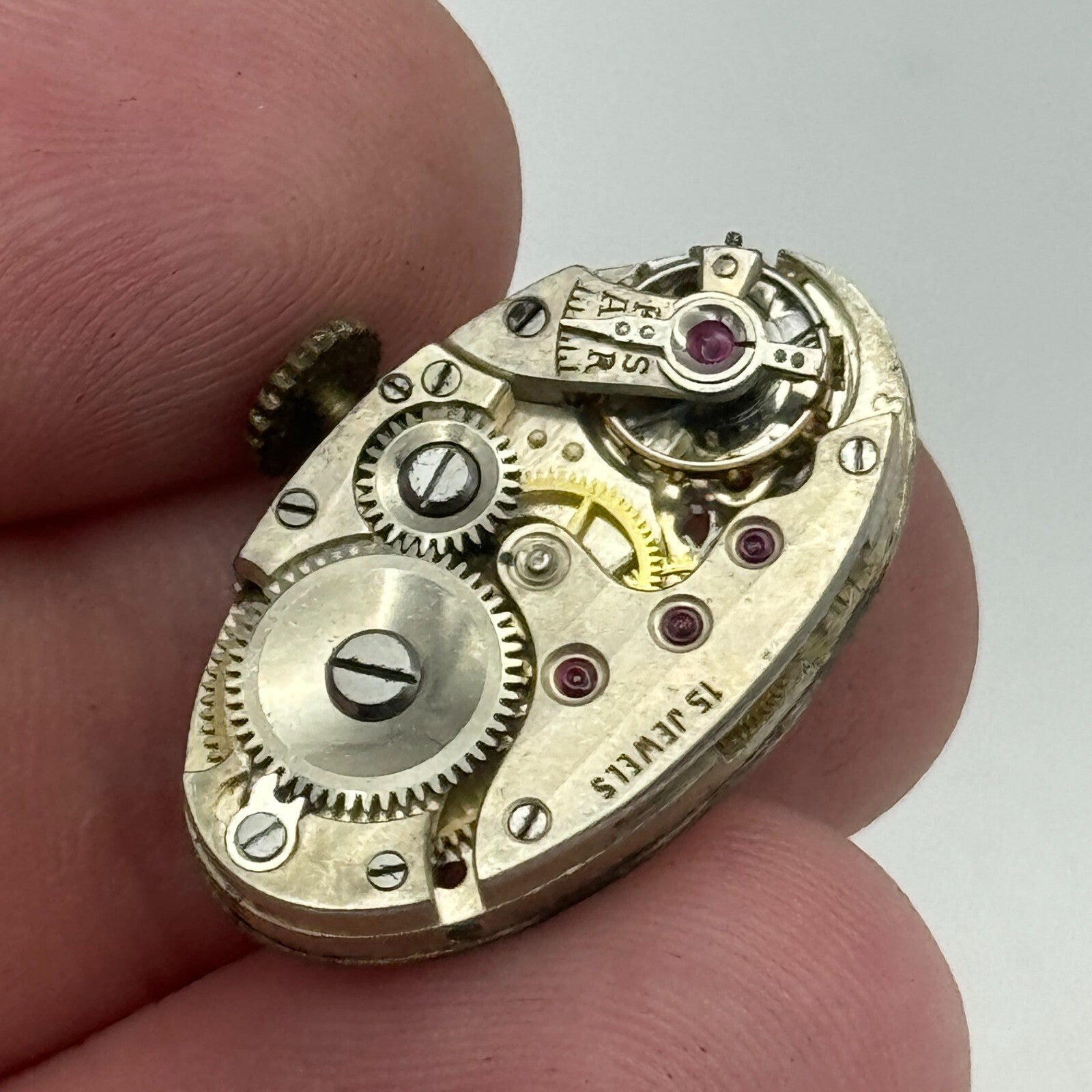 14.7mm ETA Oval 15 Jewels Swiss Manual Wind Watch Movement Vintage PARTS SPARES