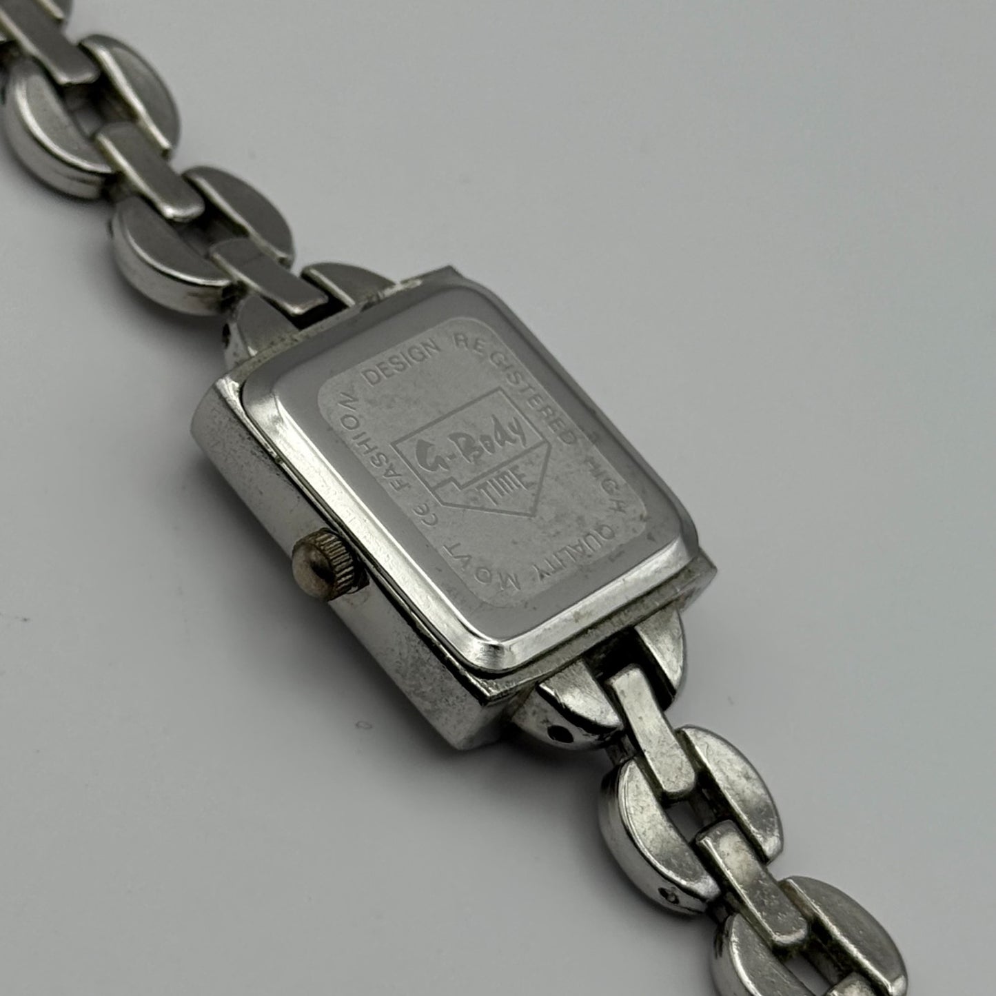 G-Body Time Ladies Quartz Watch White Dial Silver Tone Bracelet Working 19mm