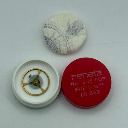 FHF 66 665 Balance Complete 11 1/2''' Renata 1336 Watch Movement Parts Vintage