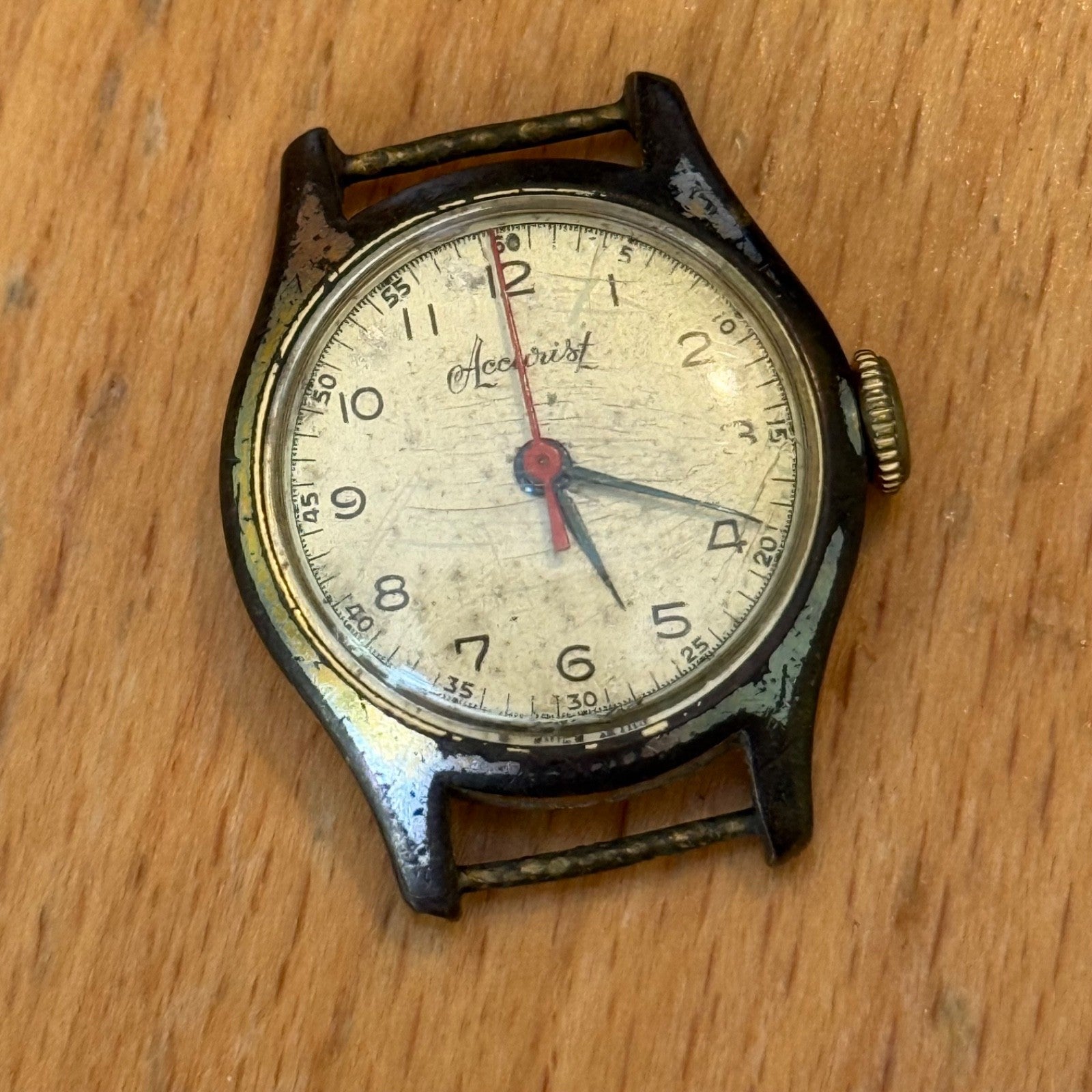 22mm Vintage Accurist Sweep Seconds 15 Jewels Manual Wind Watch PARTS / REPAIR