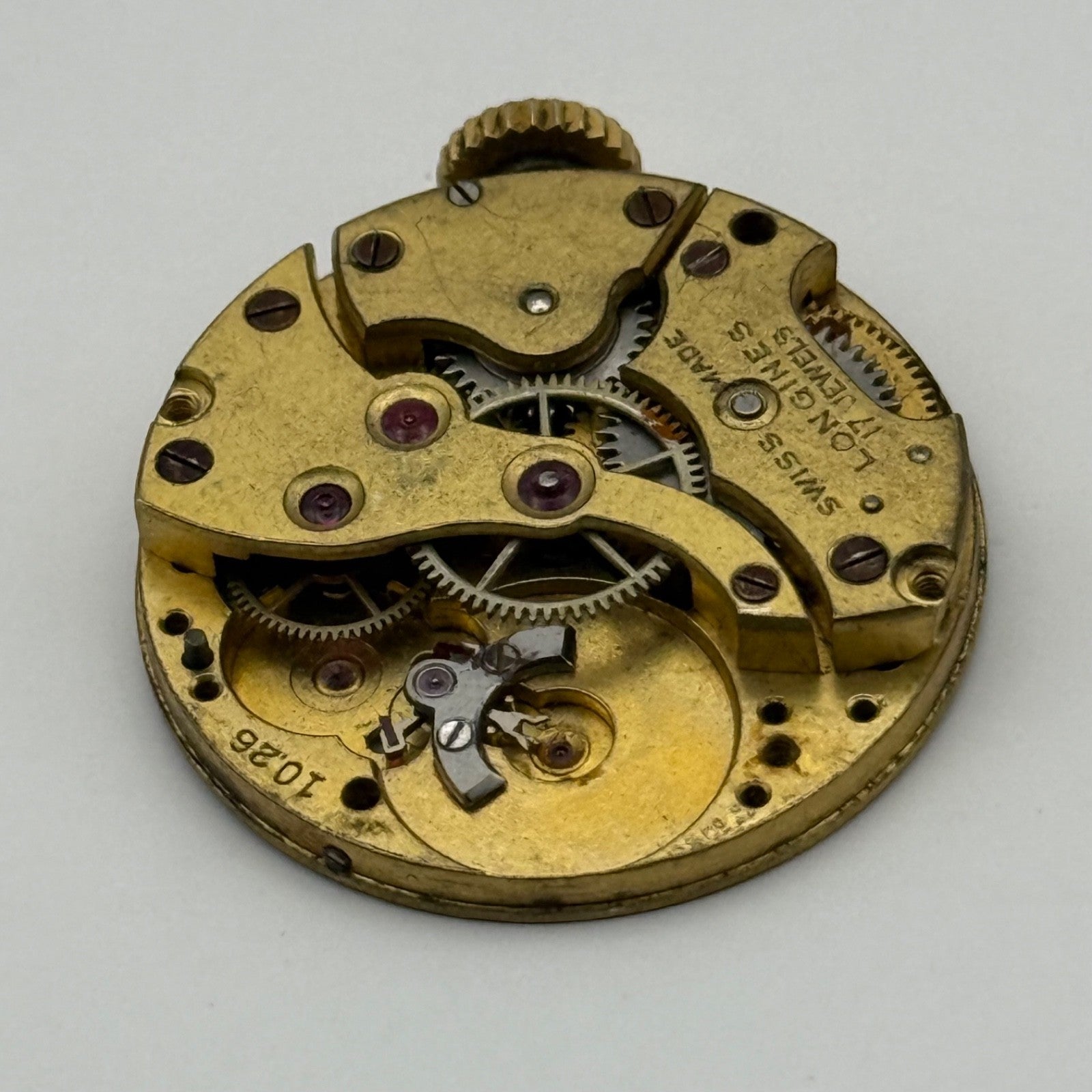 Longines 10.26 B&Co Watch Movement Swiss Vintage Incomplete Parts Repair 23.6mm