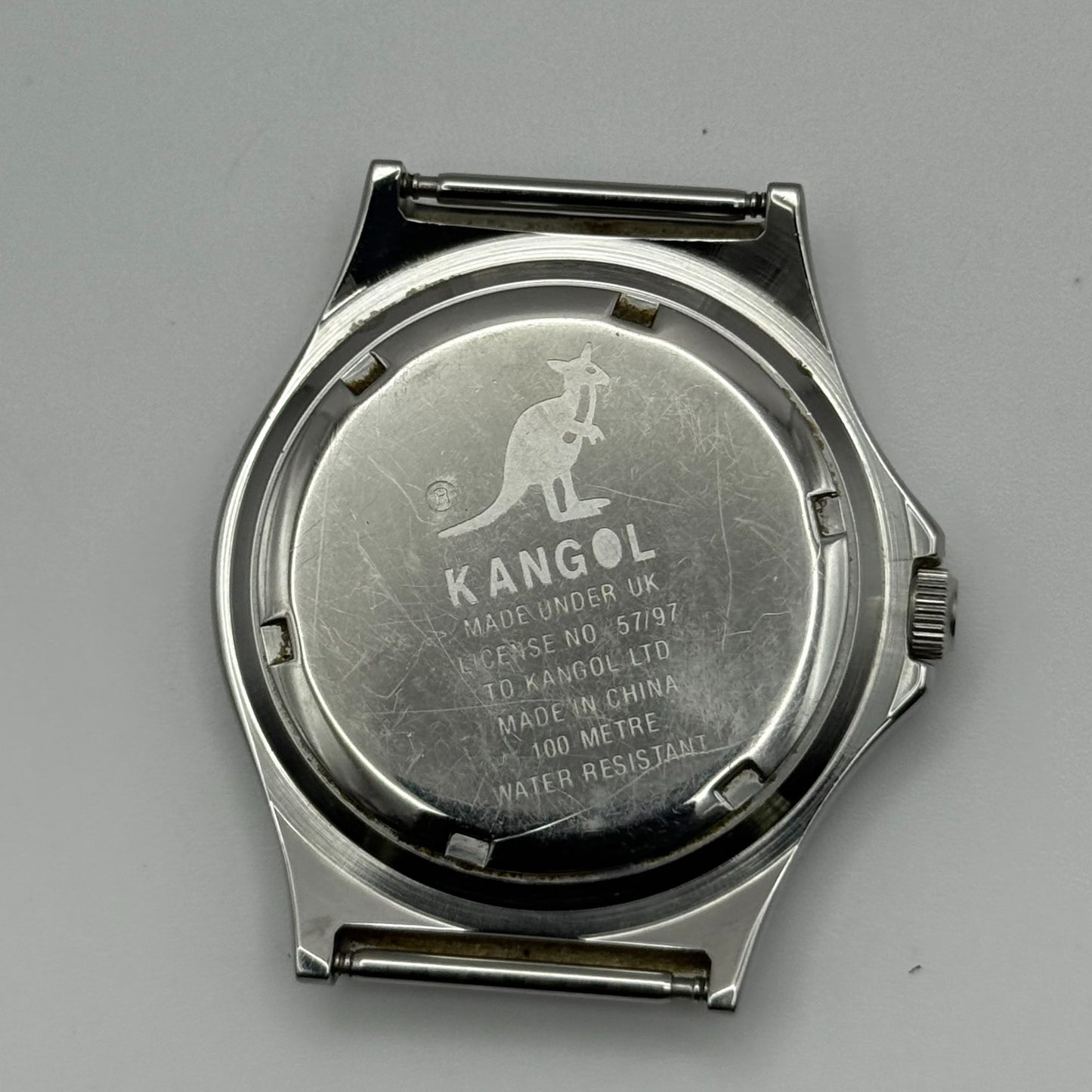 Vintage Kangol Men’s Quartz Watch Kangaroo Silver Tone 100 Metre Working 40mm