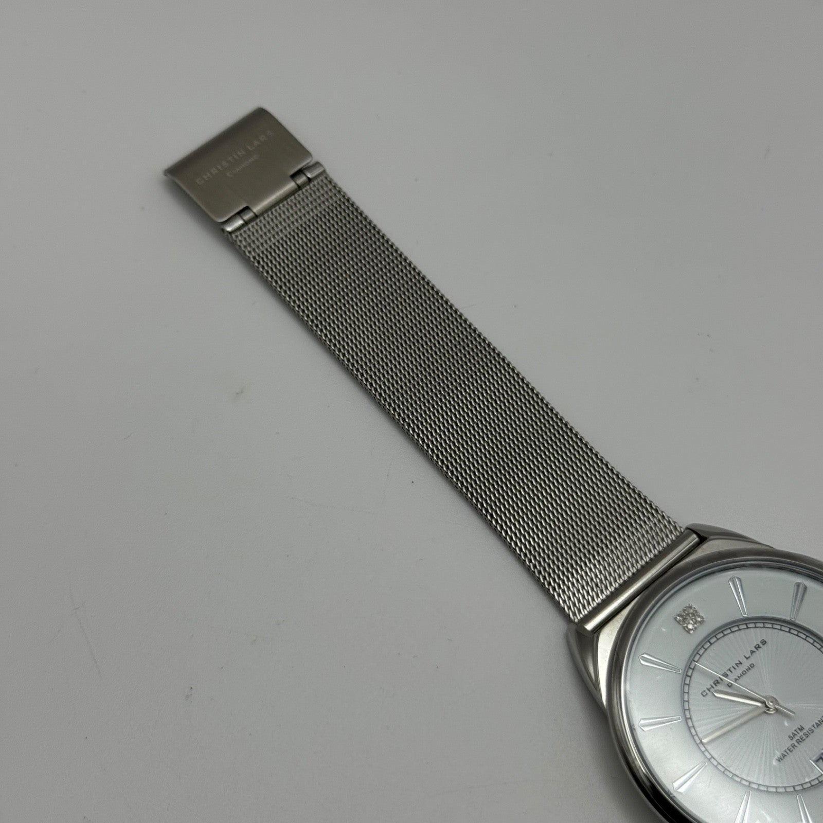 Christian Lars Diamond Watch Boxed 42mm Unisex Date Dial Steel Boxed 7 Inches