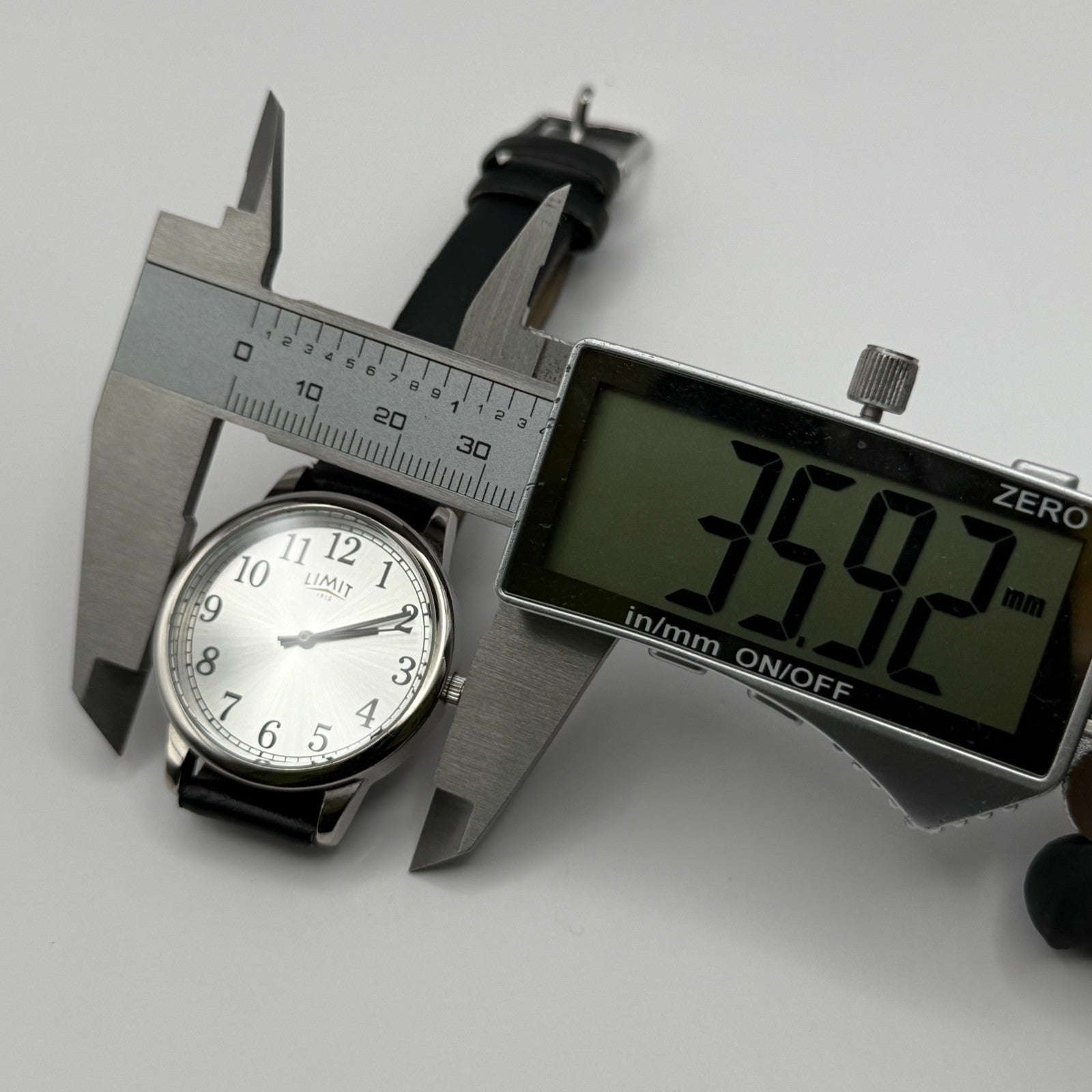 Limit 1912 Ladies Quartz Watch Silver Dial Black Strap Working 34mm New Battery