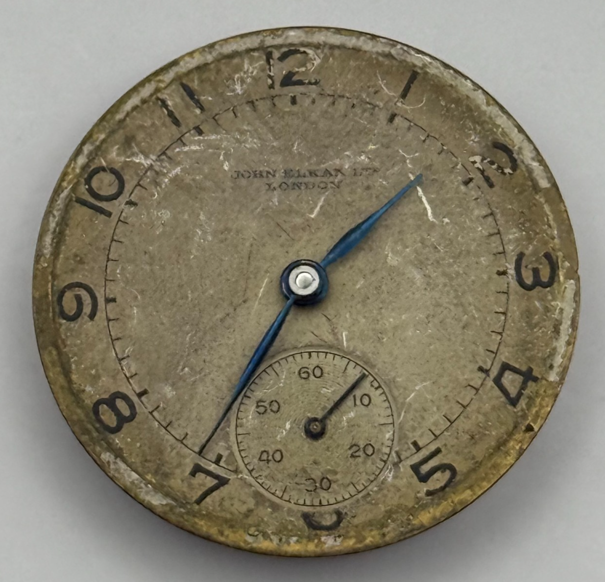 John Elkan Ltd London Watch Movement Manual Wind Vintage 15 Jewels Parts 24.4mm