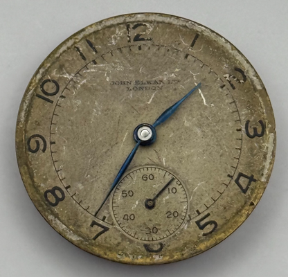 John Elkan Ltd London Watch Movement Manual Wind Vintage 15 Jewels Parts 24.4mm