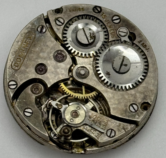 23.6mm Dominex Balance Ok 15 Jewels Swiss 2 Adj Manual Wind Watch Movement PARTS