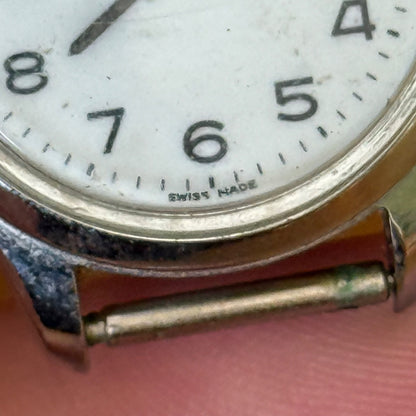 25mm Running Vintage Ingersoll White Dial Swiss Manual Wind Watch PARTS / REPAIR