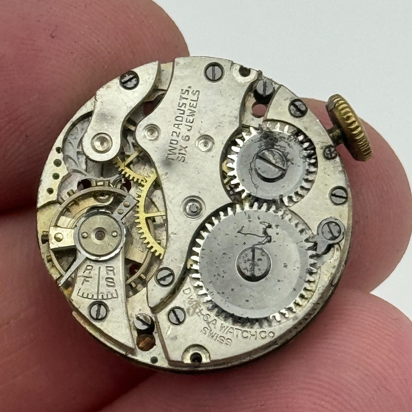 23.7mm Dwelsa Watch Co AS 340 A Schild Manual Wind Swiss Watch Movement PARTS