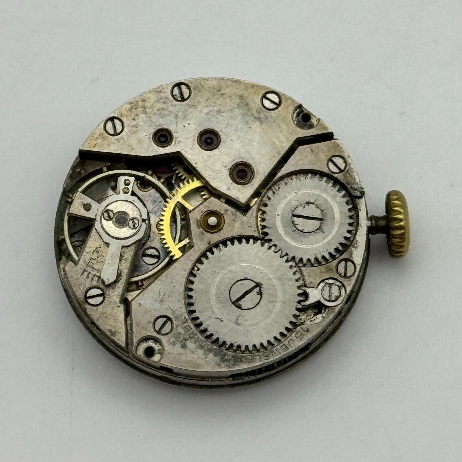 23.6mm Unidentified Balance Intact Trench Watch Movement Manual Wind Swiss PARTS