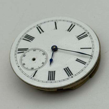 42.7mm Antique Key Wound Balance Intact Pocket Watch Movement Dial Hands PARTS