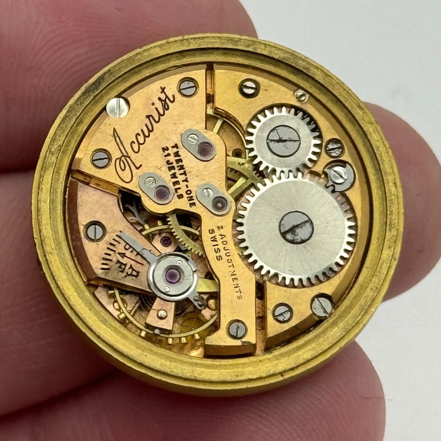 28.3mm Enicar A-R 410 Accurist Manual Wind Watch Movement Swiss Vintage PARTS