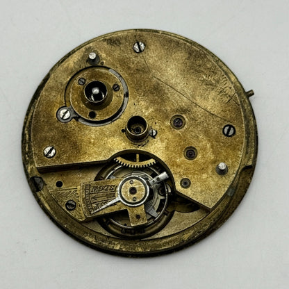 46.8mm Antique Unidentified Key Wound Pocket Watch Movement PARTS REPAIR SPARES