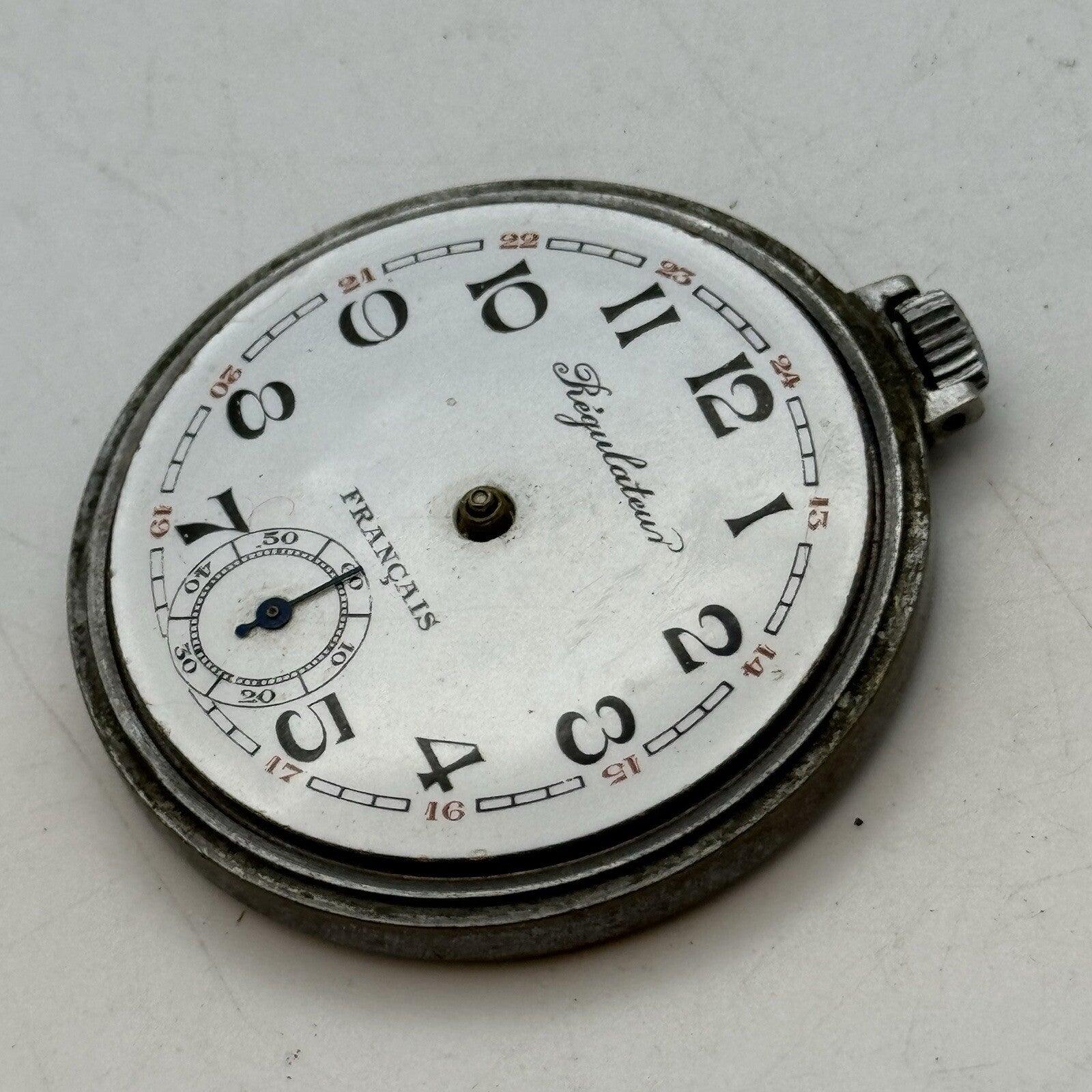42.5mm Regulateur Francais Top Wind Pocket Watch Movement FOR PARTS