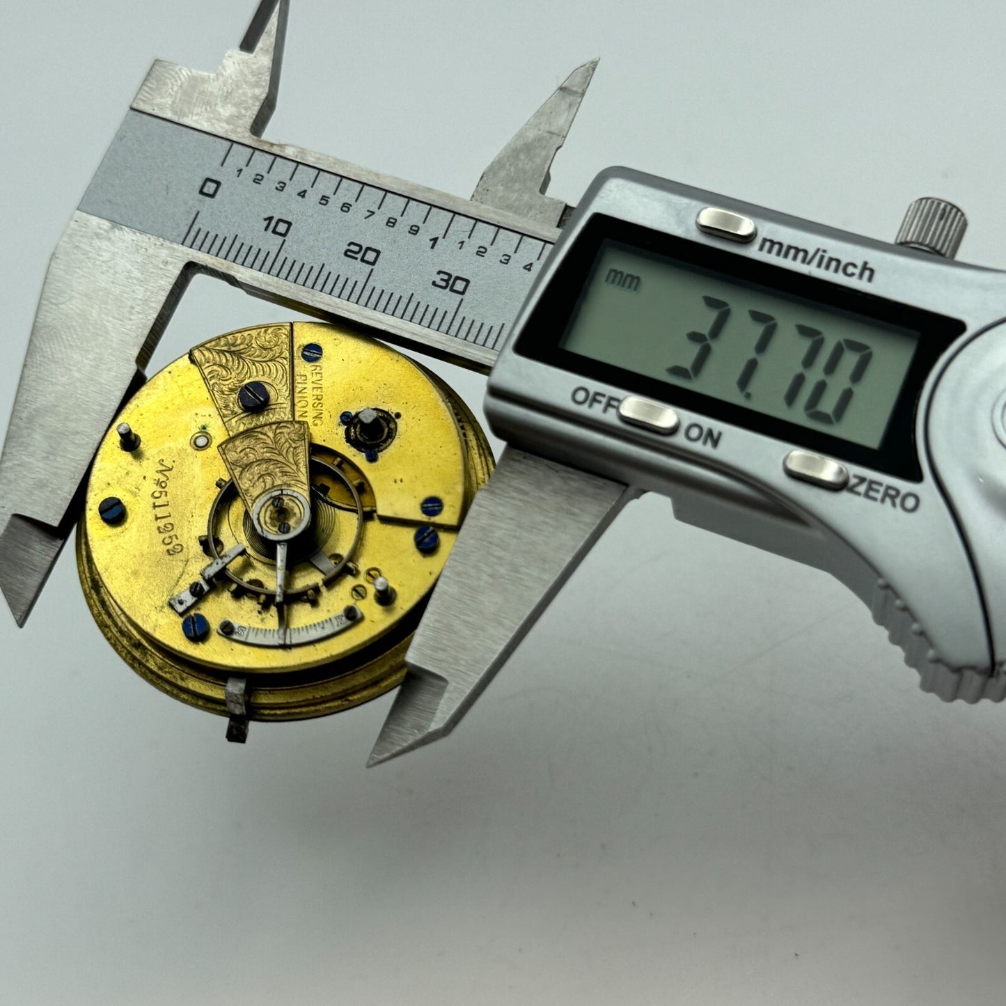 42.9mm Antique Reversing Pinion English Pocket Watch Movement PARTS SPARES