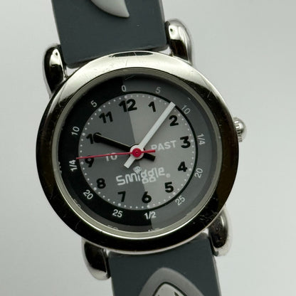 Smiggle Kids Quartz Watch Grey Dial Shark Print Strap Working 27mm NO CLASP