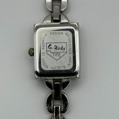 G-Body Time Ladies Quartz Watch White Dial Silver Tone Bracelet Working 19mm