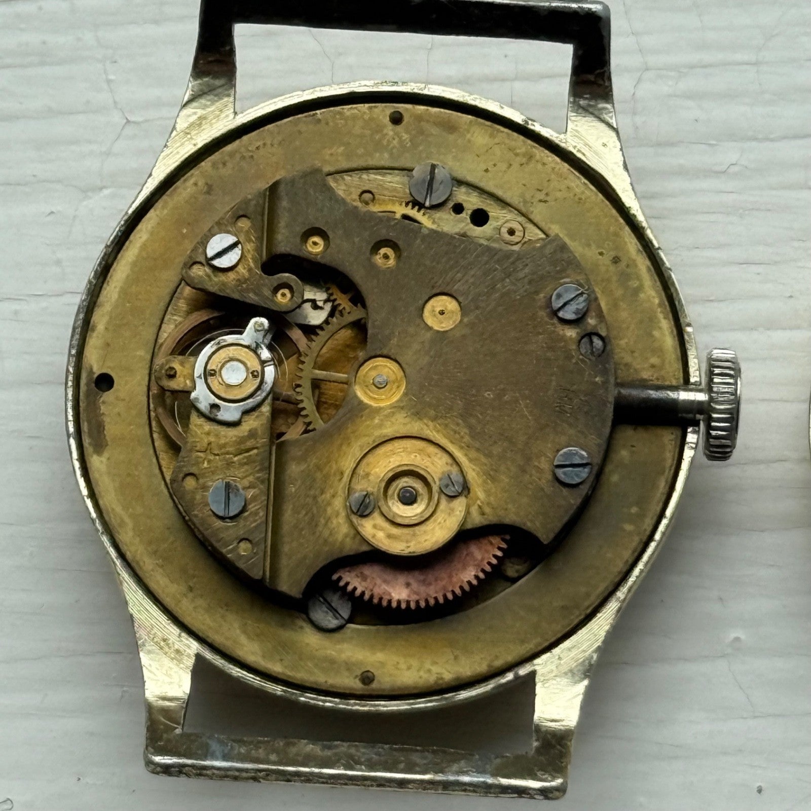 32mm Vintage Stirling Black Dial Sub Seconds Manual Wind Watch PARTS / REPAIR