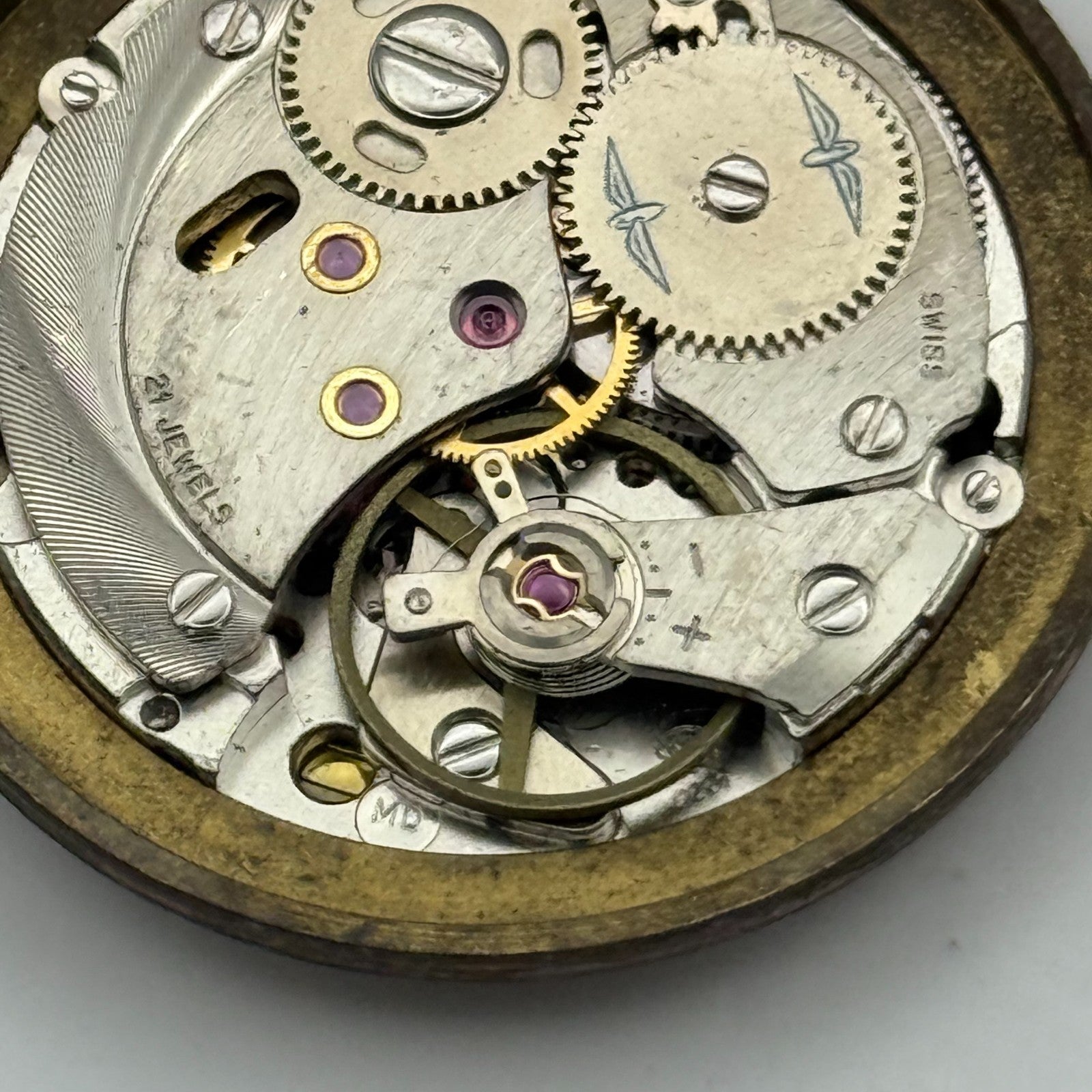 AS 2061 Date Watch Movement Rotary Manual Wind Vintage Swiss Parts Repair 25.5mm