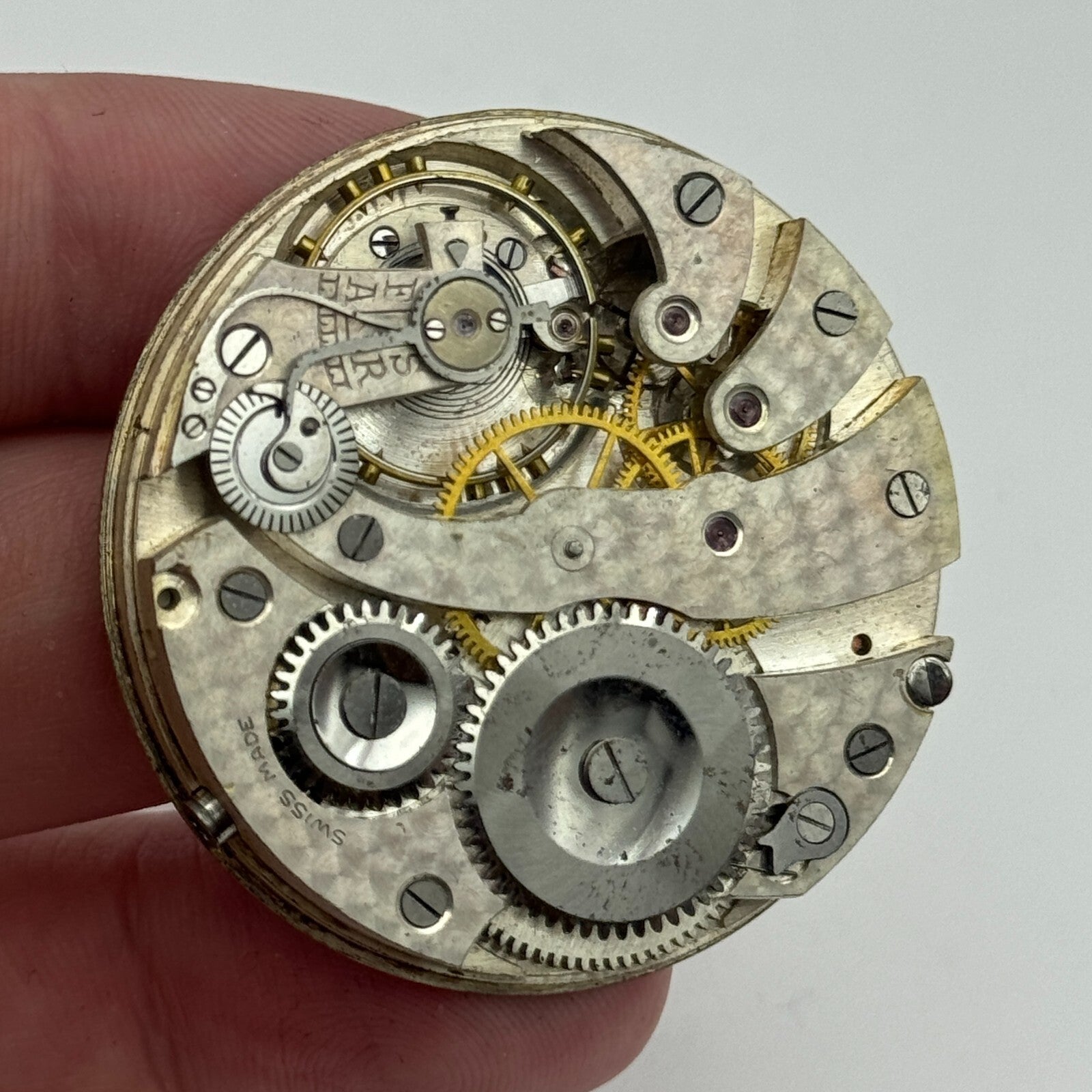43mm High Grade Open Face W Hinds London LTD Pocket Watch Movement PARTS