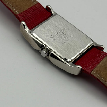 Armitron Now Ladies Quartz Watch Black Dial Red Leather Strap Japan Working 27mm