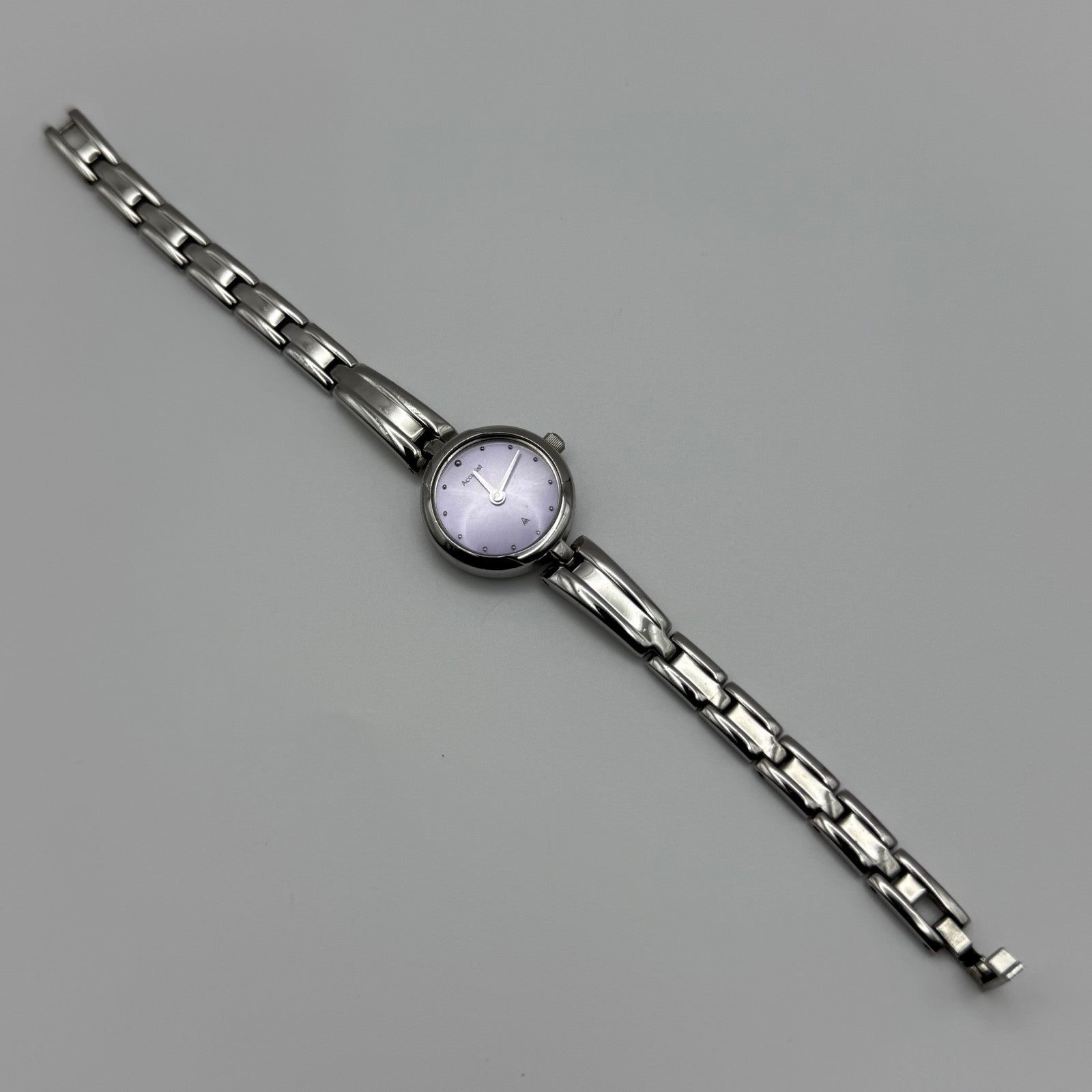 Working Accurist Ladies Purple Dial Silver Tone 19mm Quartz Watch LB327 Japan