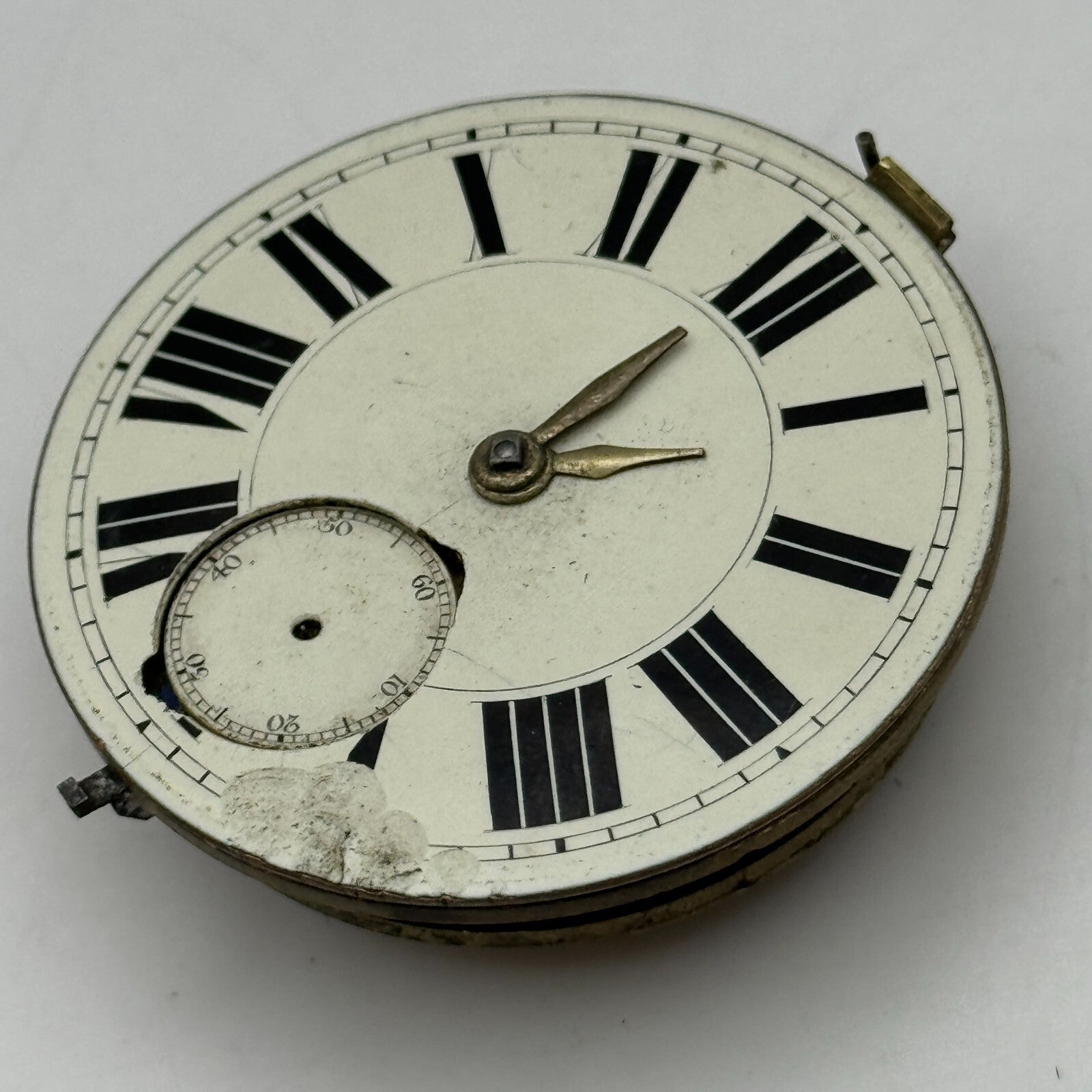46.7mm Antique Key Wound Pocket Watch Movement PARTS