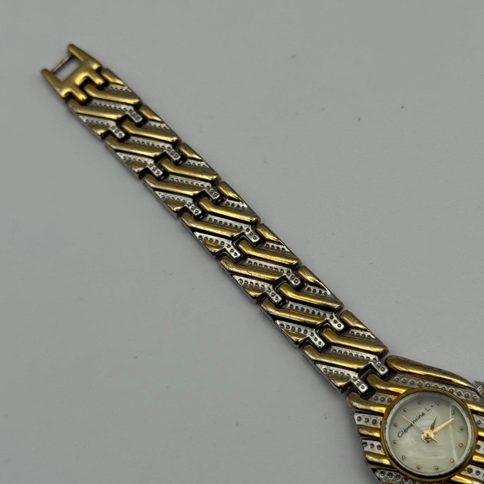 Clementine L. Ladies Quartz Watch MOP Dial Two Tone Bracelet Working 22mn