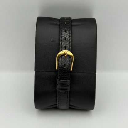 Kahuna Ladies Quartz Watch Floral Dial Black Leather Strap Working 30mm