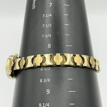 Timex Ladies Quartz Watch Oval Dial Gold Tone Stretch Band Steel Working 21mm