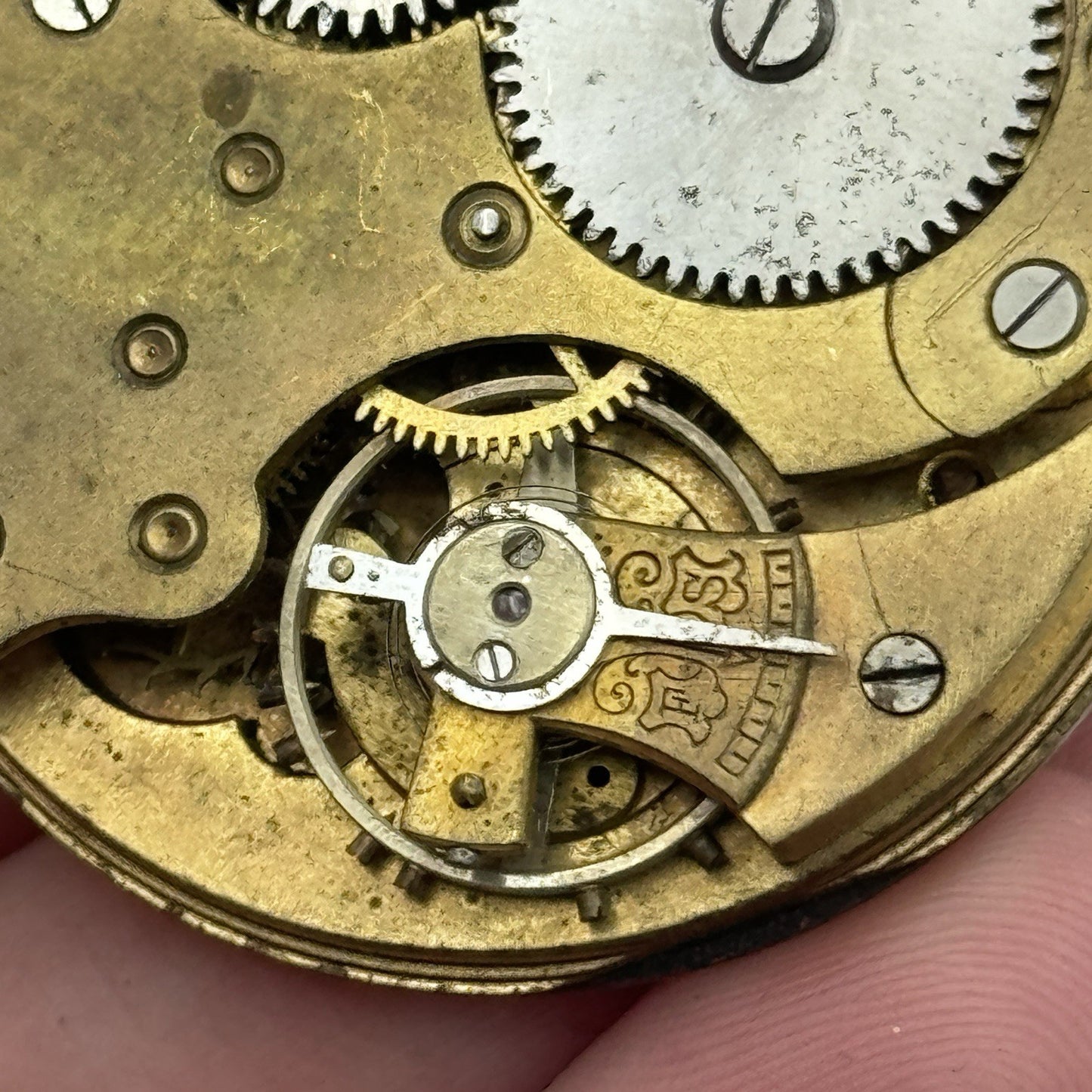 42.8mm Buren Sub Seconds Vintage Pocket Watch Movement And Dial PARTS SPARES