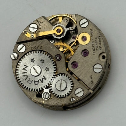 Marvin 17 Jewels Non Magnetic Watch Movement Manual Wind Vintage Parts 23.2mm