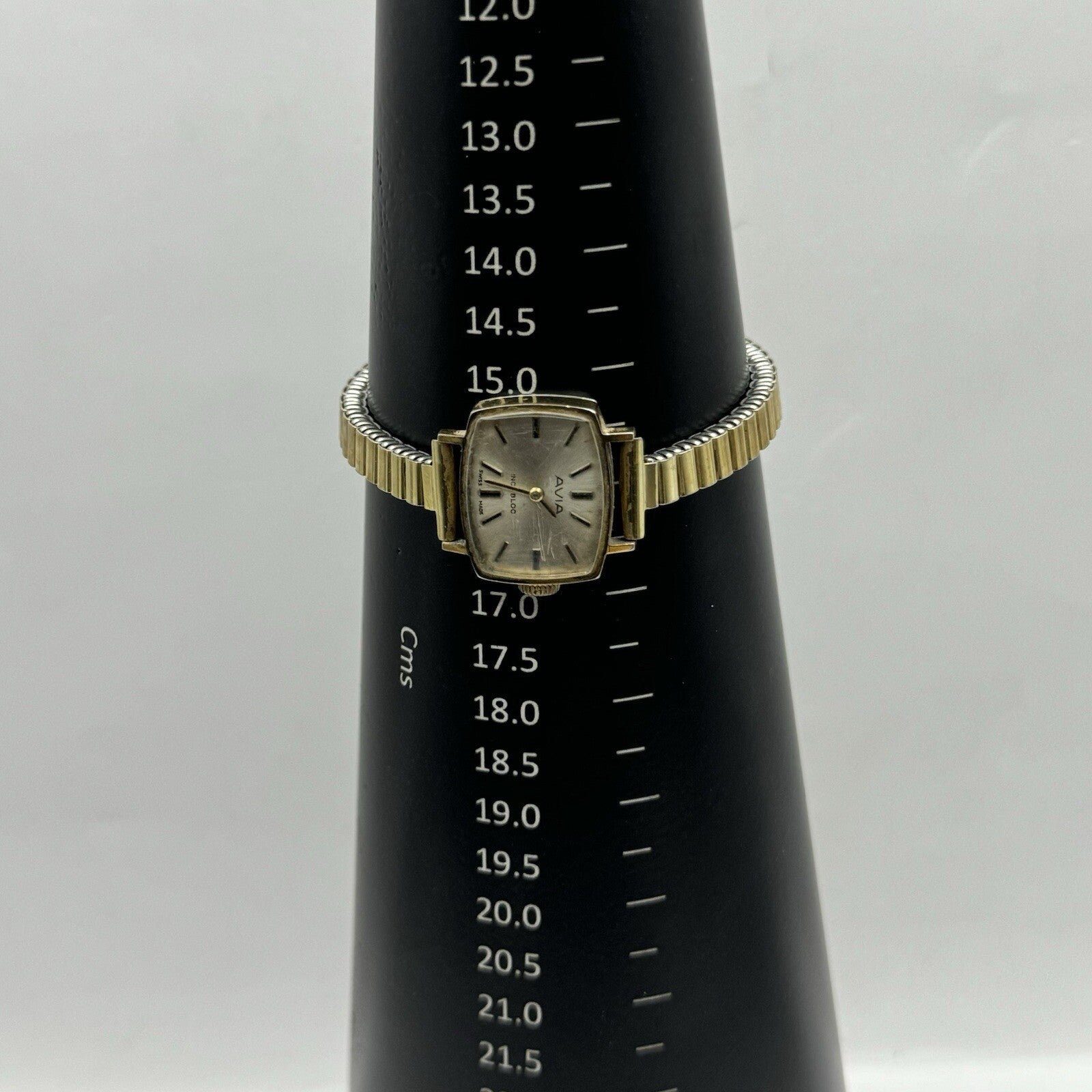 21mm WORKING Vintage Avia Art Deco Expandable Strap Ladies Cocktail Wristwatch 