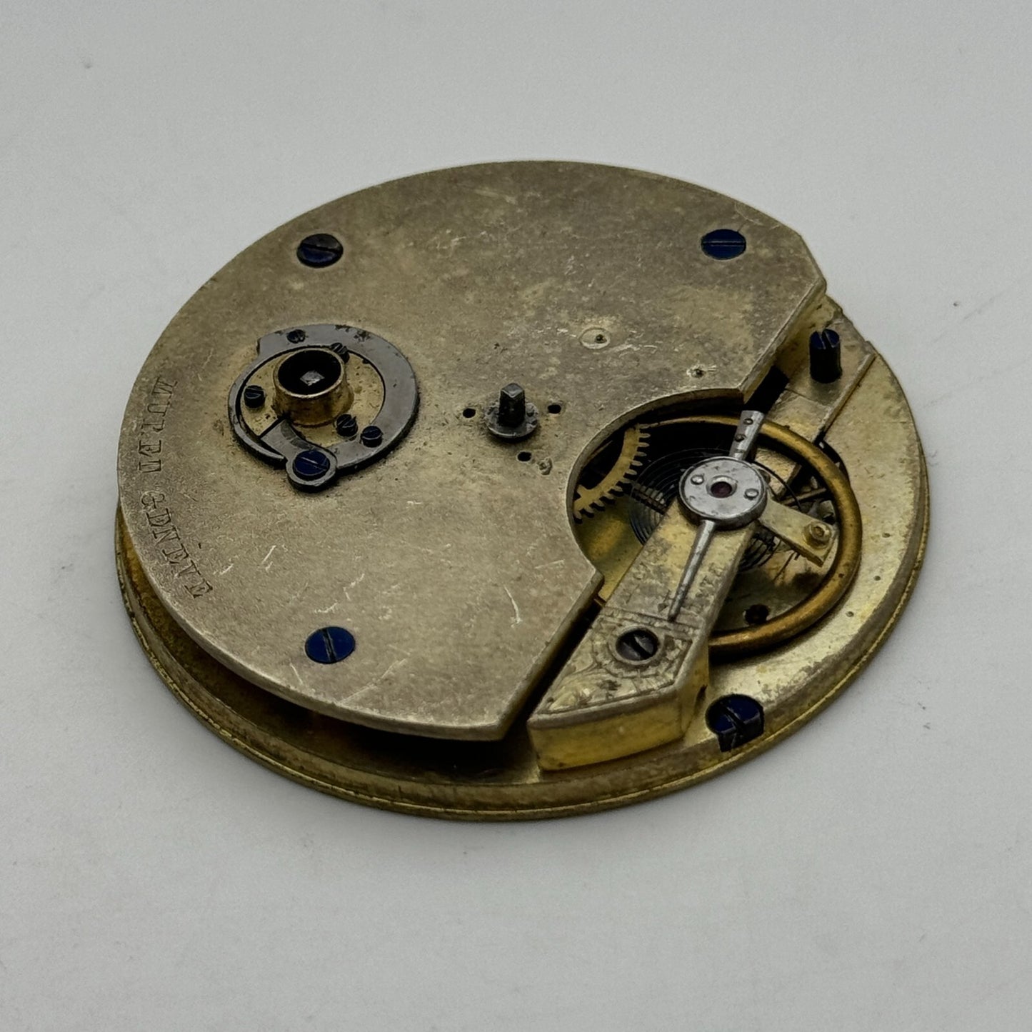 47.6mm Antique Muret Geneve Key Wound Pocket Watch Movement PARTS REPAIR SPARES