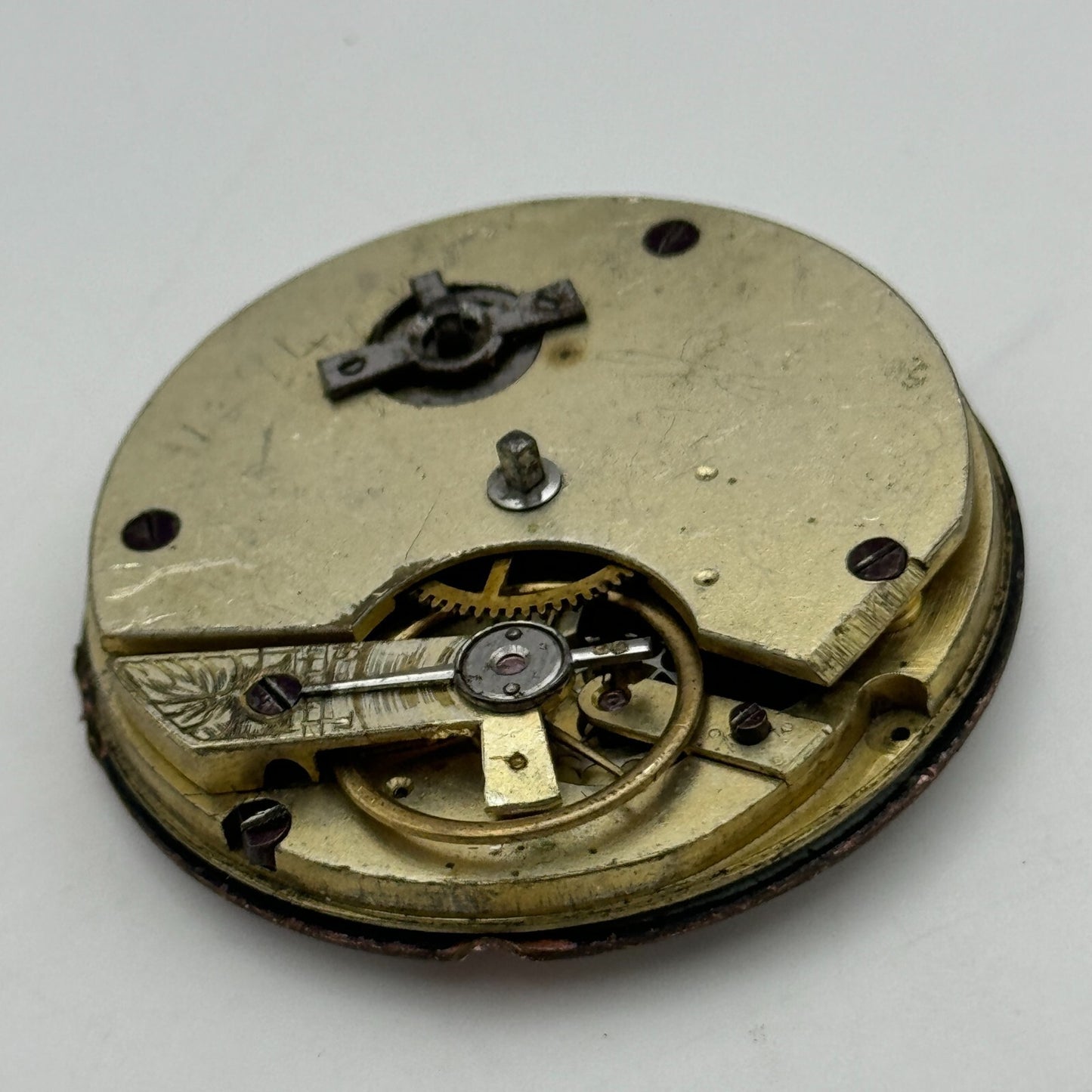44mm Antique Paris Exhibition 1867 Key Wound Pocket Watch Movement PARTS REPAIR