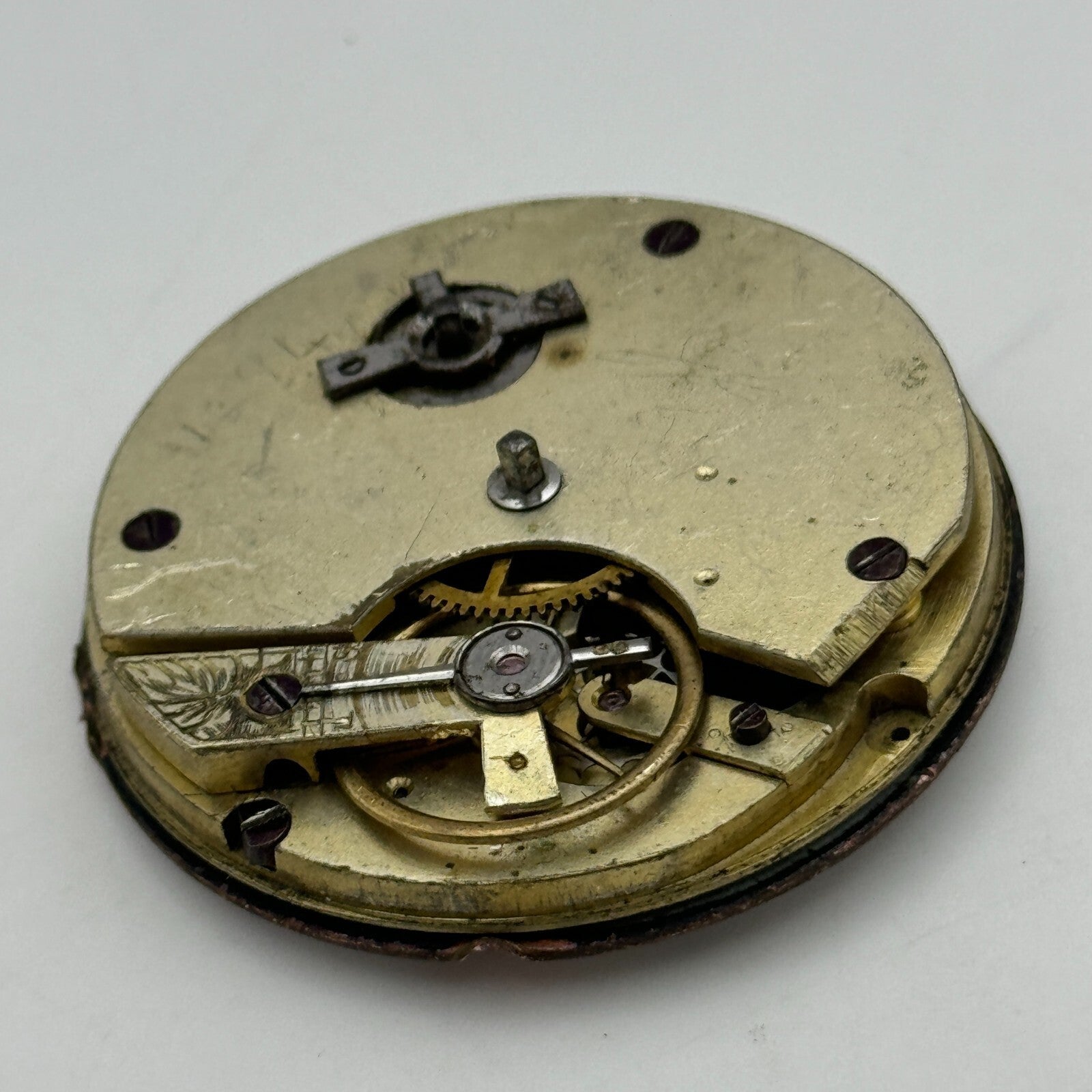 44mm Antique Paris Exhibition 1867 Key Wound Pocket Watch Movement PARTS REPAIR