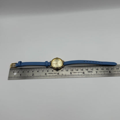 Limit Ladies Quartz Watch Gold Tone Blue Strap Working 25mm New Battery