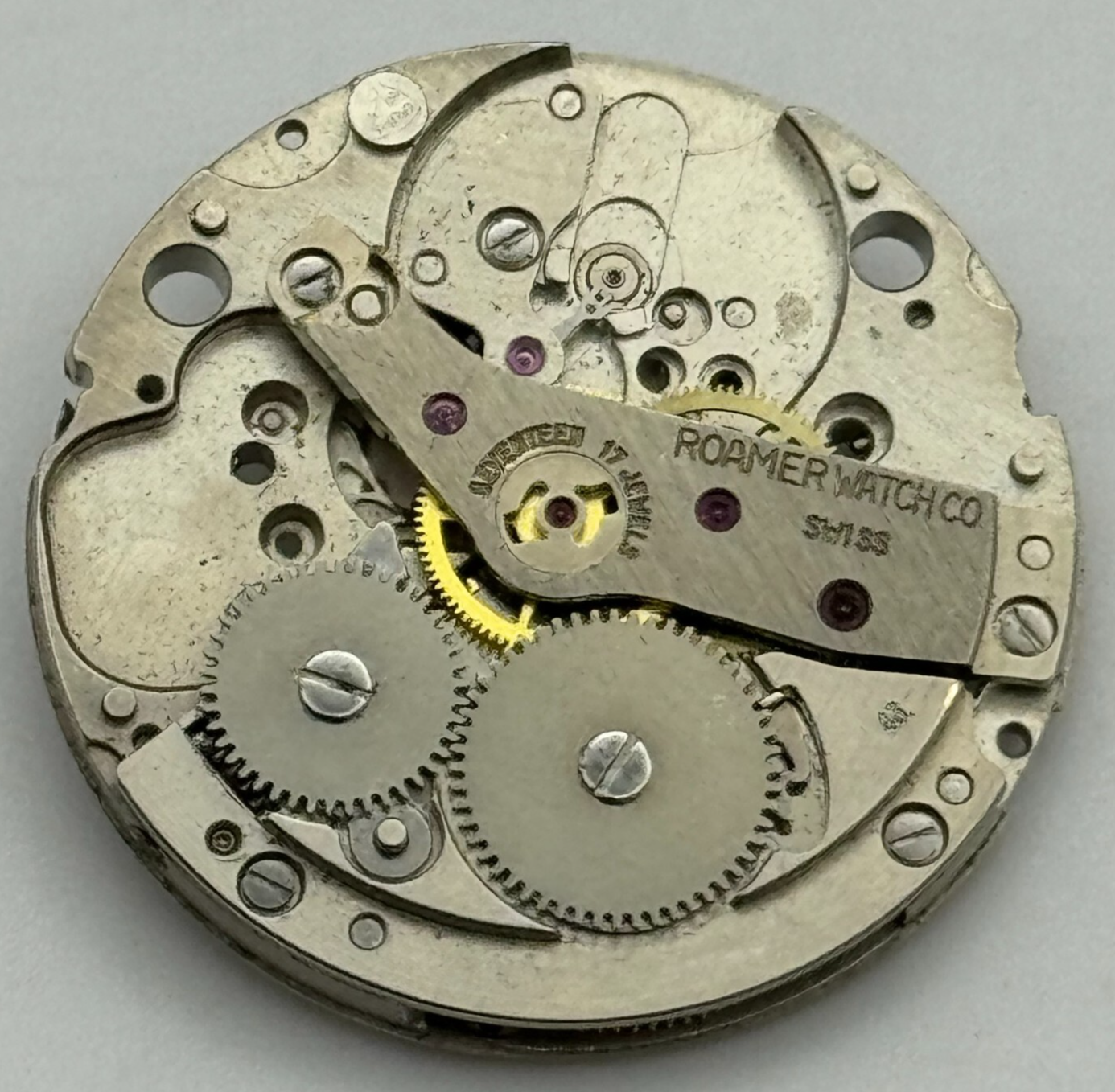 26mm Men's Roamer Cal 43 Partial Manual Wind Watch Movement Swiss Made PARTS