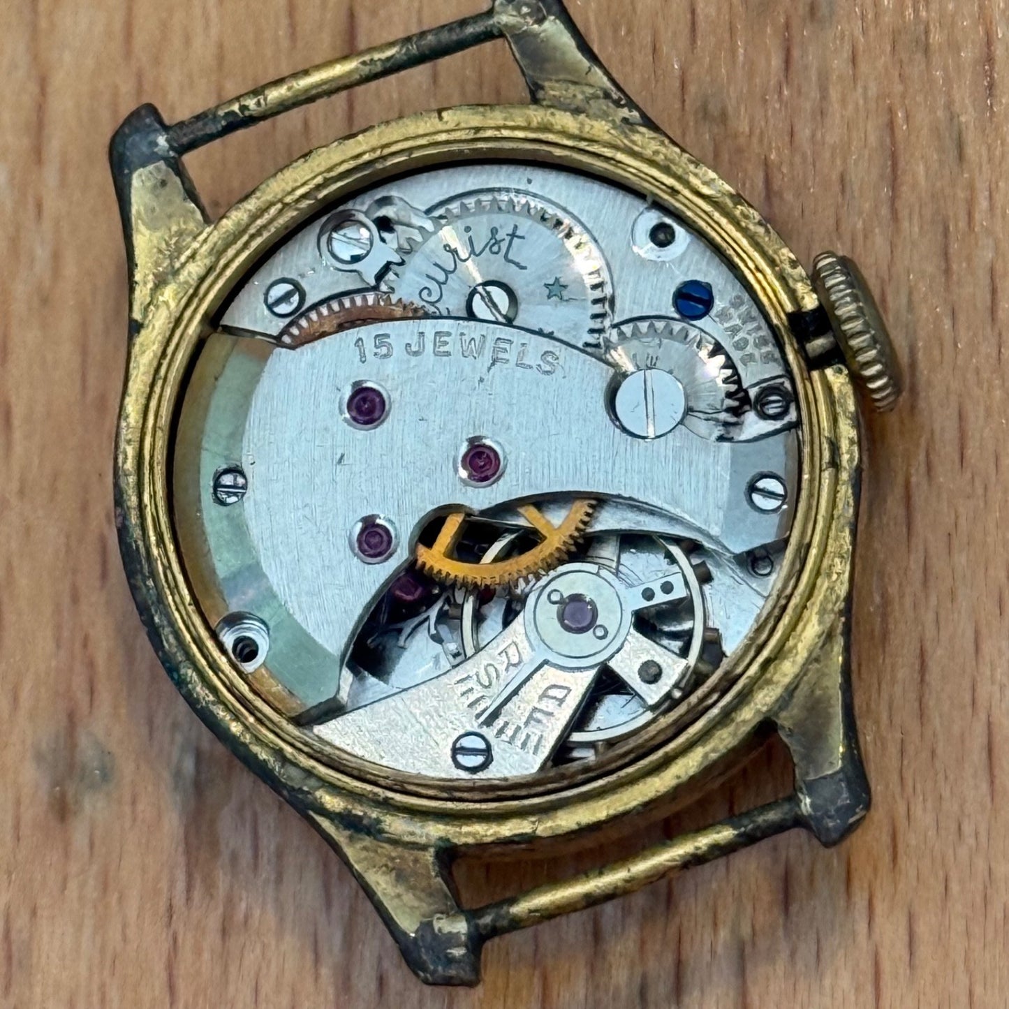 22mm Vintage Accurist Sweep Seconds 15 Jewels Manual Wind Watch PARTS / REPAIR