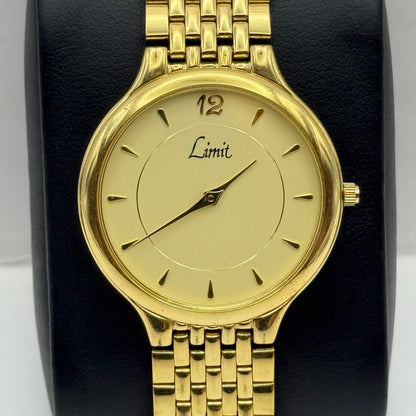 33mm Working Unisex Limit VX50/0511 Gold Plated Quartz Watch 7.75 Inches