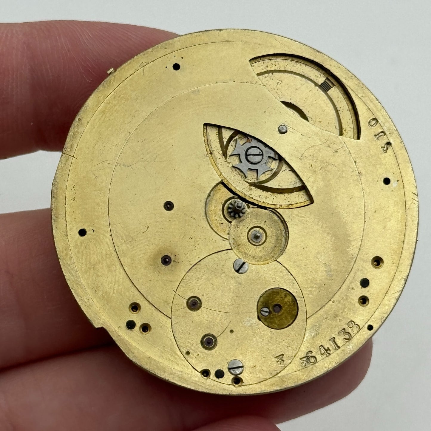 47.8mm Antique Compensation Balance Key Wound Pocket Watch Movement PARTS SPARES