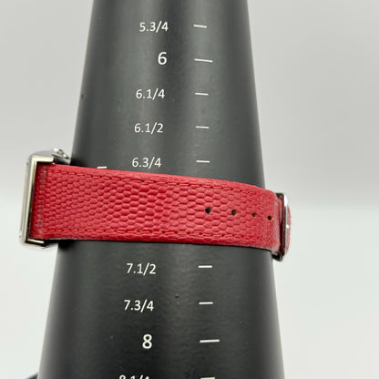 Armitron Now Ladies Quartz Watch Black Dial Red Leather Strap Japan Working 27mm