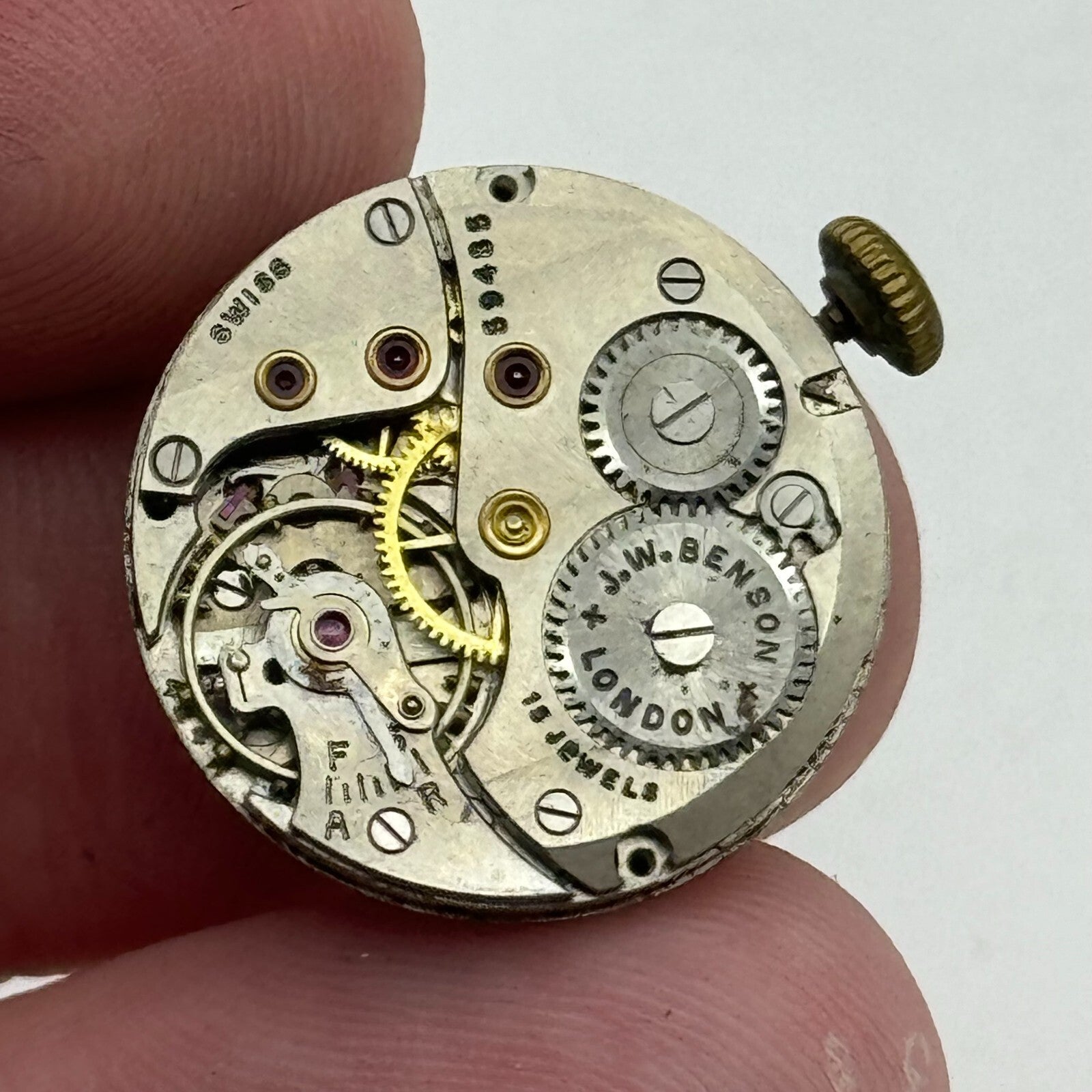 19.7mm J W Benson Cyma Tavannes 424K Manual Wind Watch Movement PARTS REPAIR