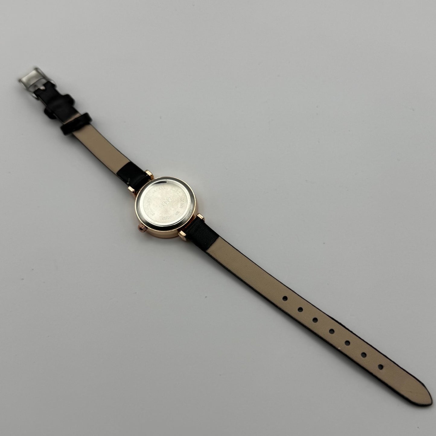 GoGoey Ladies Quartz Watch Mother of Pearl Dial Black Strap Working 24mm
